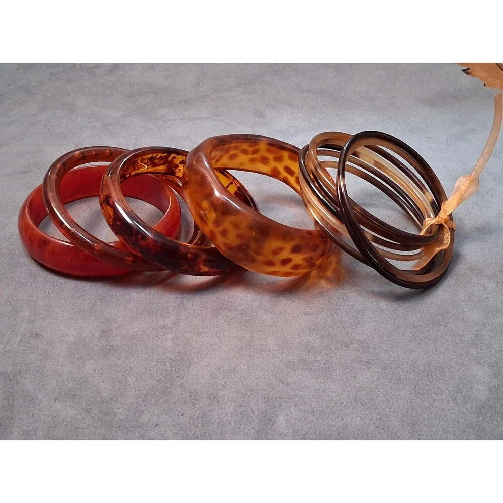 Vintage Faux Tortoiseshell Bracelet Lot (11)